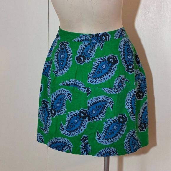 Yoana Baraschi Green Blue Tisza Paisley Print Skirt SIZE Medium - Picture 4 of 5